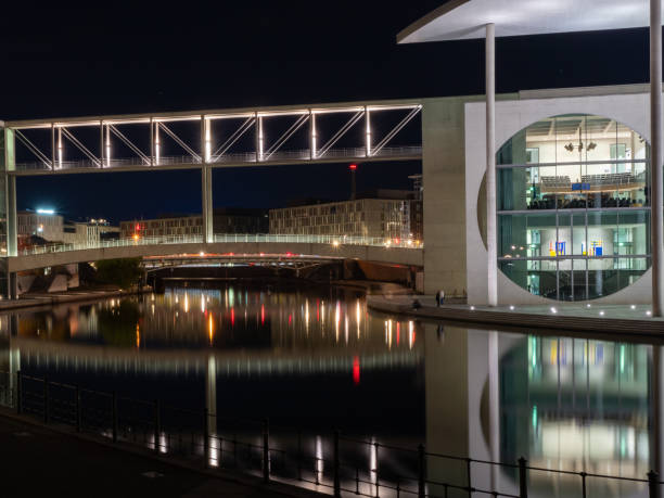 istock Chancellery in the government district at night, Berlin. 1434510407