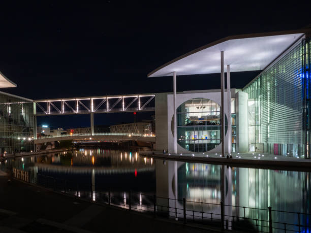 istock Chancellery in the government district at night, Berlin. 1434510411