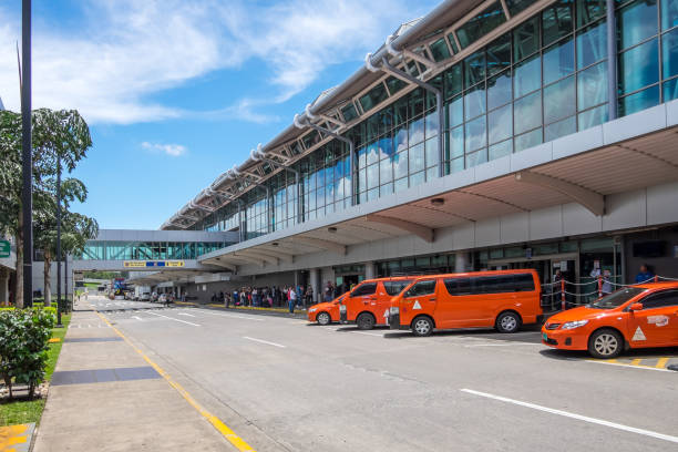 Alajuela, Costa Rica - September 22, 2022: Taxi rank outside the Juan Santamaría International Airport