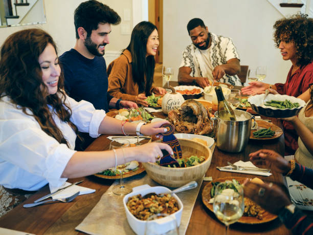 istock Group of Friends Celebrating Thanksgiving 1434511620