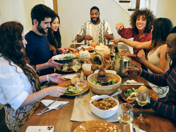 Group of Friends Celebrating Thanksgiving