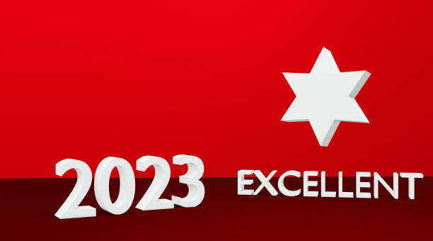 istock New year customer experience excellent concepts, excellent word with star and 2023 numbers on the colored background 1434516016