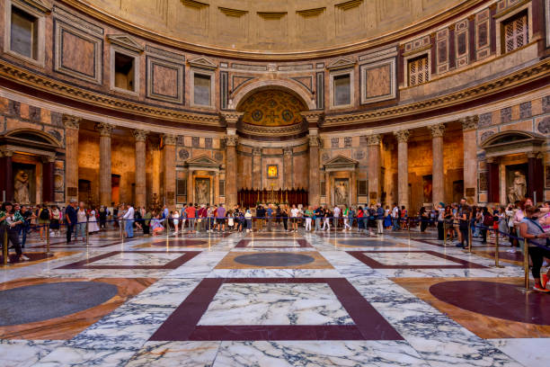Interiors of Pantheon in Rome, Italy