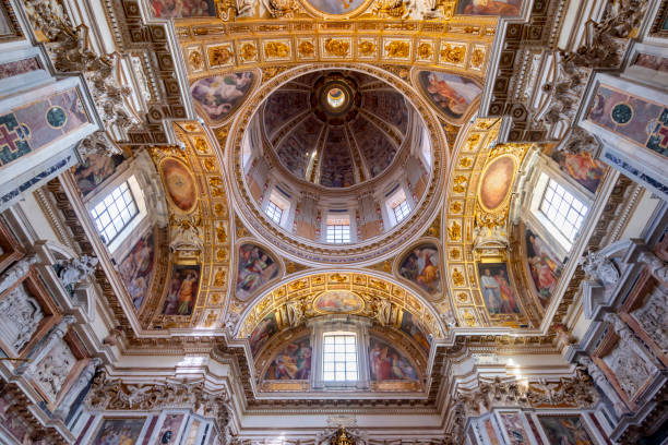 Interiors of Santa Maria Maggiore basilica in Rome, Italy stock photo