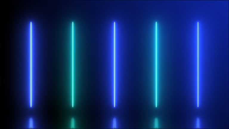 4k Abstract Futuristic Blue Cyan Neon laser Line background