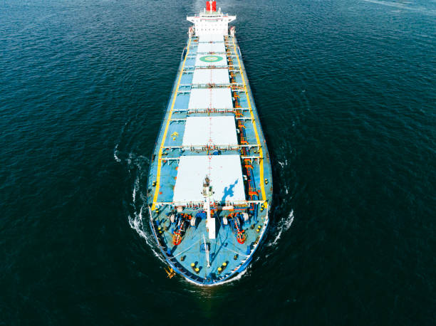 istock Aerial view of a heavy loaded container cargo vessel 1434523226