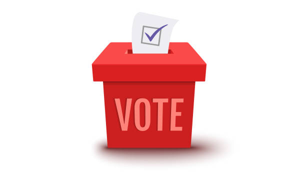 ballot box for presidential election in USA vector art illustration