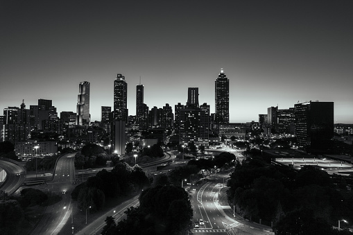 noir city view of Atlanta