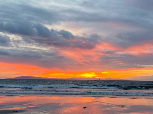 istock Gorgeous colorful Southern California beach sunset. 1434536172