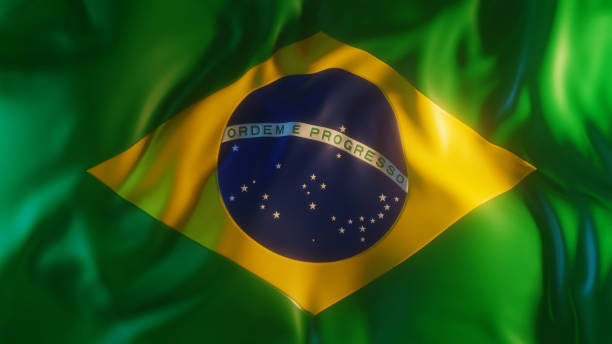 Brazil Flag Frontal Close up