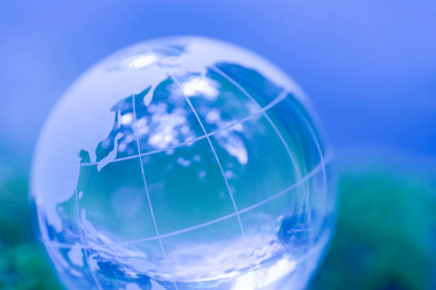 istock Globe On Mossy Rock Near Mountain Stream 1434545098