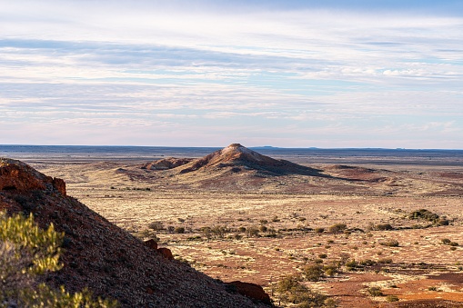 Beautiful prairie landscape and sand dunes, Naukluft, Namibia, South West Africa.