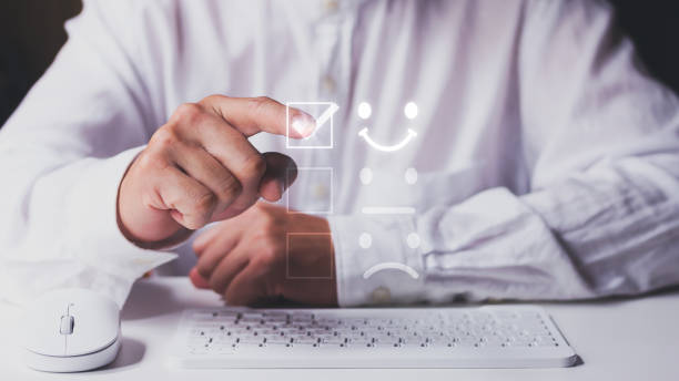 istock Business man do checkbox rating. 1434549428