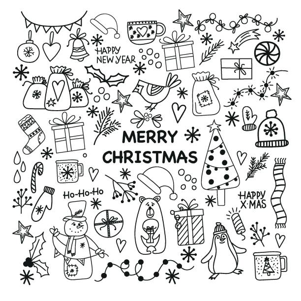 istock Christmas set. Design elements, children's. Cute cartoon style. New Year cards. 1434557638