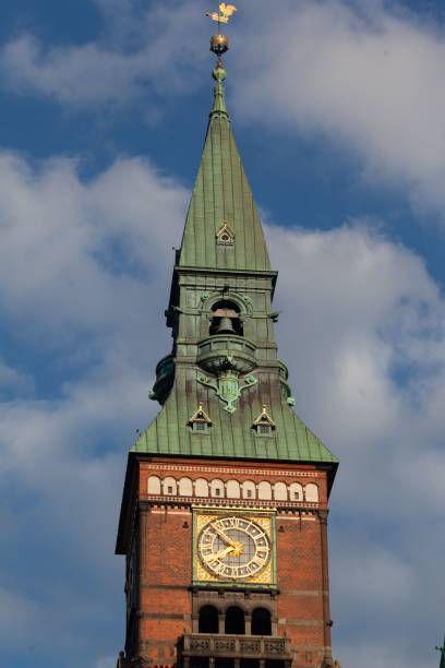 istock Copenhagen City Hall facade and Clock Tower in Denmark 1434575602