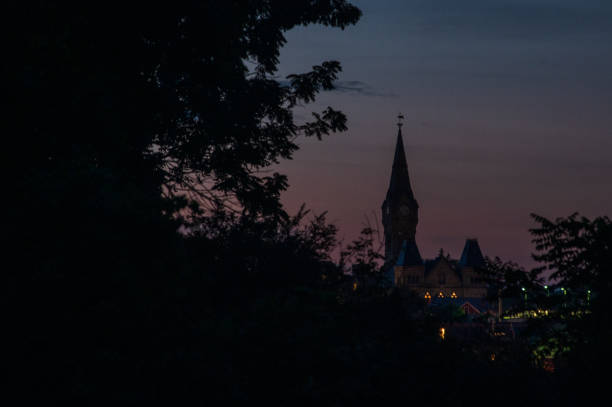 Sunsets over Blair County Pennsylvania and courthouse in Pennsylvania