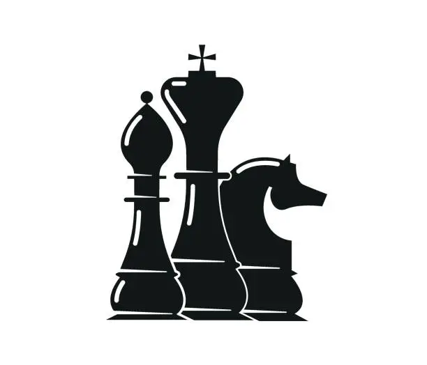 Vector illustration of Chess isolated on white background. strategy and game concept. editable vector.