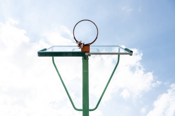 Basketball basket on campus playground