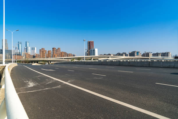 istock Highway overpass modern city skyline background 1434587820