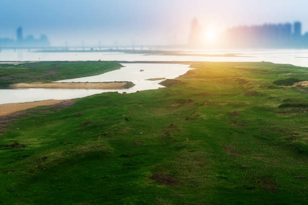 Beautiful landscape with big lake