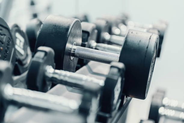 istock Dumbbells in the gym 1434594682