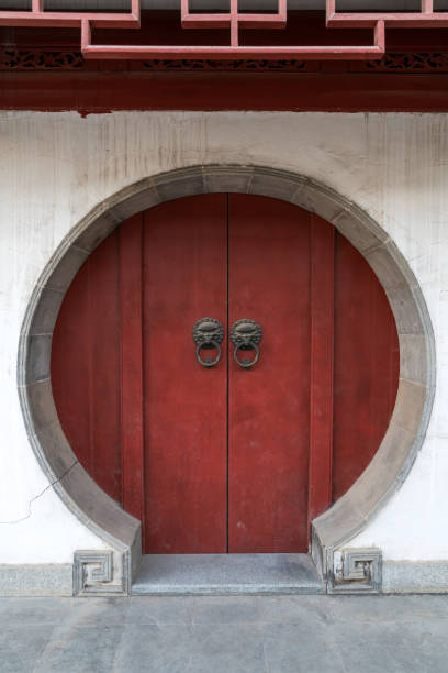 istock Chinese old red door in the Temple 1434596817