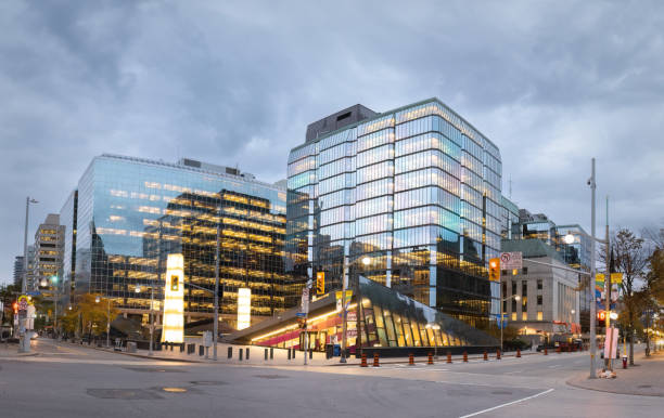 Ottawa, Ontario, Canada - October 12, 2022:  The Bank of Canada building in Ottawa, Ontario.   It is responsible for Canadian monetary policy and providing a stable financial system.    It acts as the Central Bank of Canada.