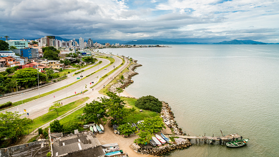 View of the coastline of the city of Sao Jose in Santa Catarina, Brazil
