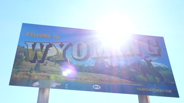 Wyoming State Public Welcome Sign