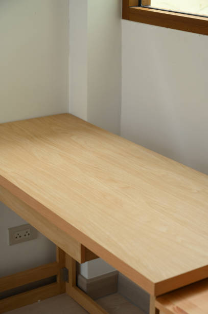 istock wooden table in the room, interior design 1434601830