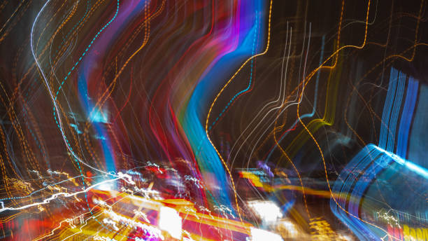 istock Abstract pattern of lines of color light. 1434609338