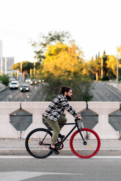 istock Man Riding Cool Bike 1434610169