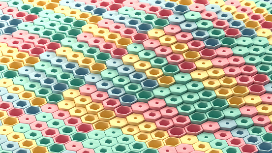 3d rendering of Hexagon, Pattern, Honeycomb, Backgrounds.