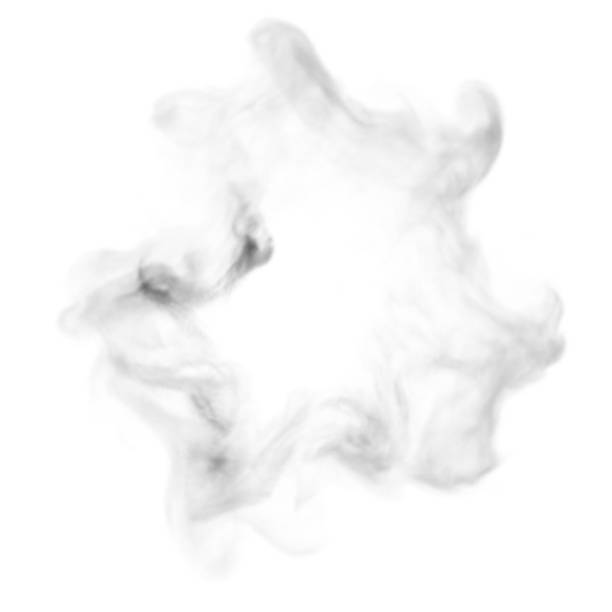 Circle of smoke or steam. stock photo