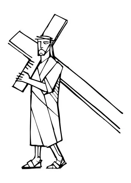 Vector illustration of Hand drawn illustration of Jesus Christ