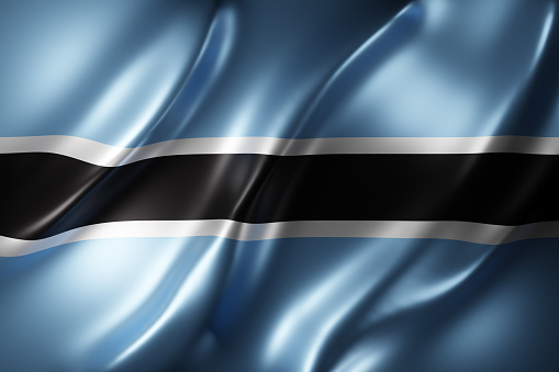 3d rendering of a textured national Botswana flag.