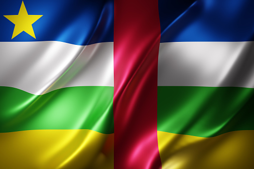 3d rendering of a textured national Central African Republic flag.