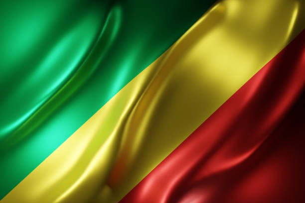 3d rendering of a textured national Congo flag.