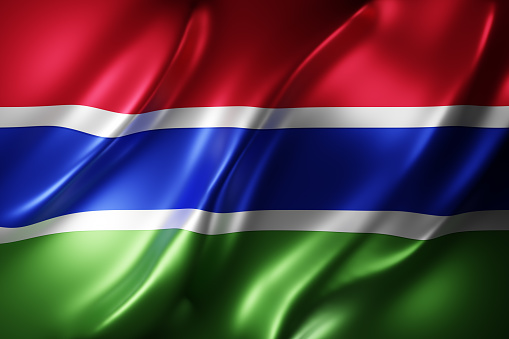 3d rendering of a textured national Gambia flag.
