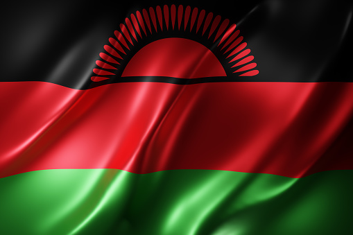 3d rendering of a textured national Malawi flag.