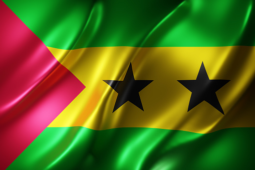 3d rendering of a textured national Sao Tome and Principe flag.