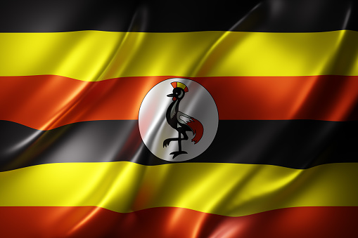 3d rendering of a textured national Uganda flag.