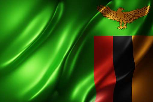 3d rendering of a textured national Zambia flag.