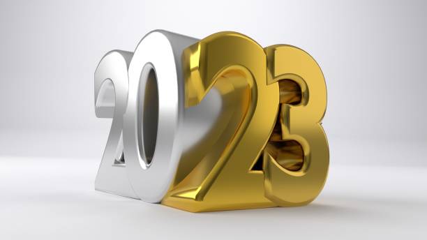 istock Christmas Greeting Card Background with 2023 Text on White 1434637158