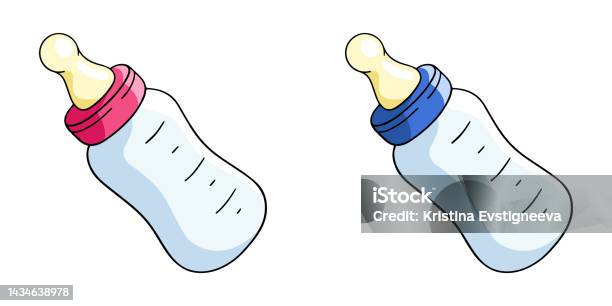 Baby Milk Bottle Vector Design Element In The Style Of Doodles Isolated On  A White Background Hand Drawn Stock Illustration - Download Image Now -  iStock