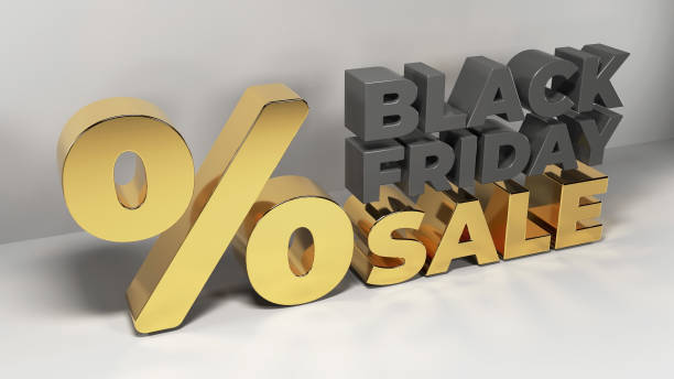 istock Black Friday banner 3d render, big sales day 1434639393