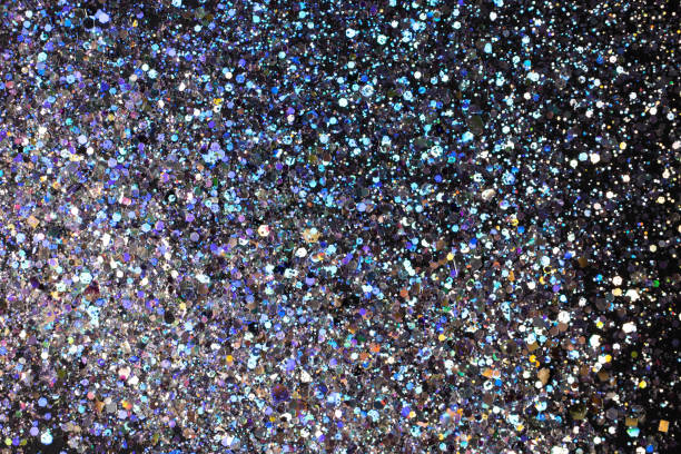 istock Black glitter holographic background. 1434642439