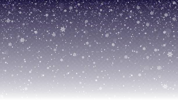 realistischer winterschneefalleffekt, schneeflocken und schneepartikel fallen herunter. weihnachten, neujahrssturm, schneesturm überlagern. fallender schneebedeckter, markiger vektorhintergrund - snow wind overlay stock-grafiken, -clipart, -cartoons und -symbole