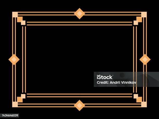 Frameborder Gabus Art Deco Frame Vintage Linear Border Design A Template For Invitations ...