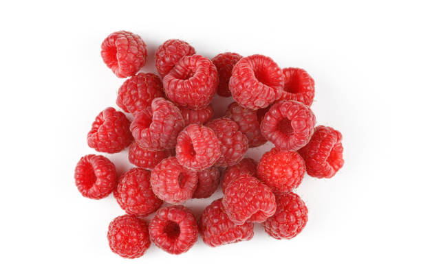 istock Heap of raspberries on white isolate. 1434649537